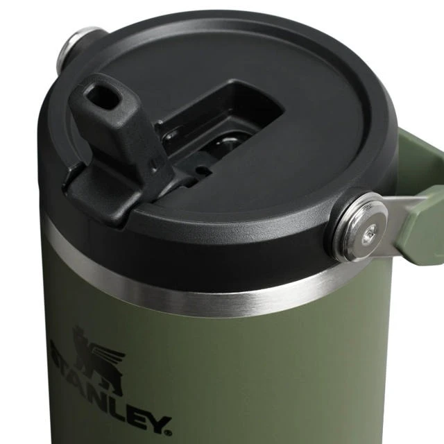 3. Stanley - termos tip sticla cu pai - Iceflow Flip Straw Tumbler 2.0 - kaki - 0.89 L