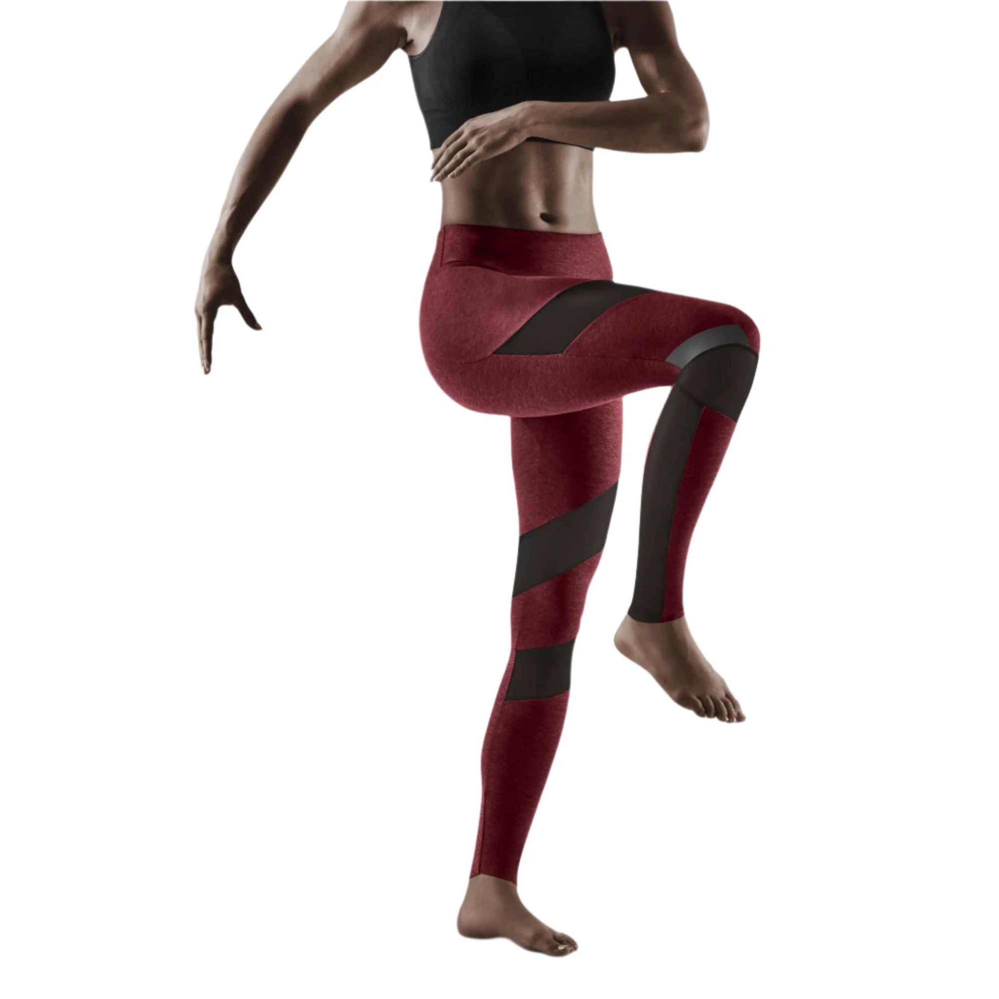 3. CEP - colanti de alergare - Training Tights W - Visiniu | Cardio cherry melange