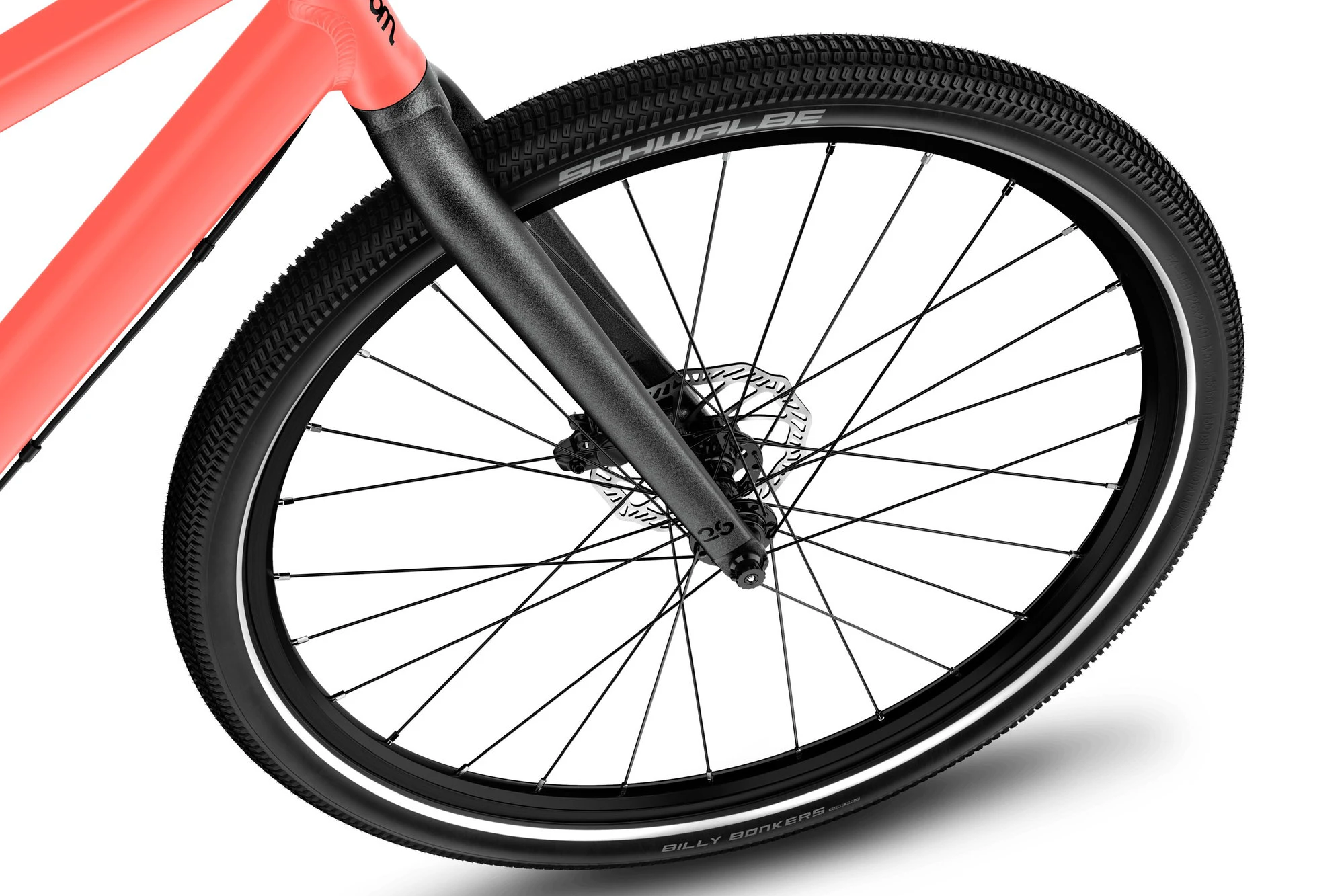 7. Bicicleta copii Woom 6 Explore cu roti 26" Neon Coral