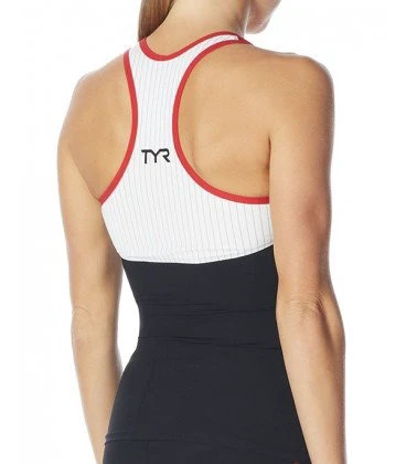4. TYR - Maiou Triathlon pentru femei - negru rosu