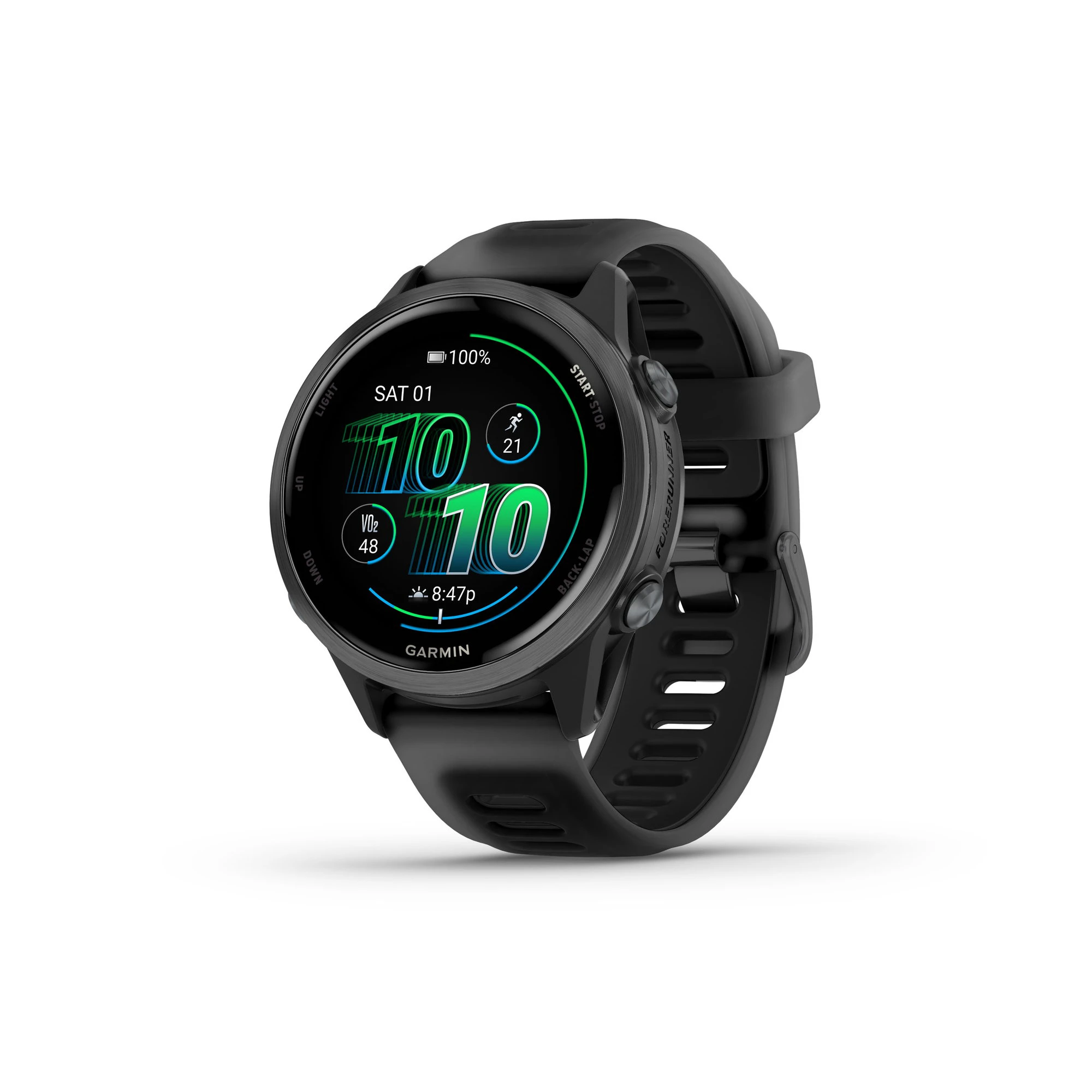 3. Garmin Forerunner 570 - 42 mm - ceas multisport cu GPS si AMOLED - negru Slate Gray Aluminium with Translucent Black | Black Band