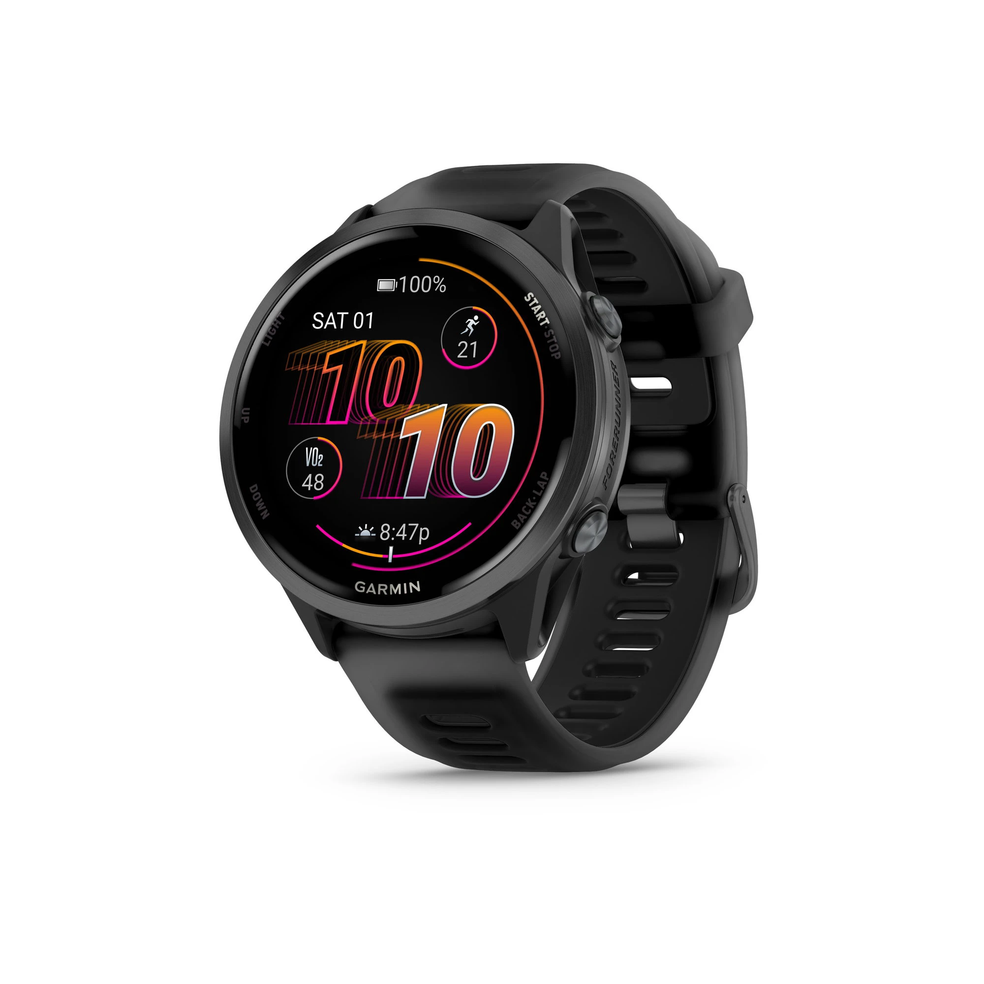 4. Garmin Forerunner 570 - 47mm - ceas multisport cu GPS si AMOLED - negru Slate Gray Aluminium with Translucent Black | Black Band