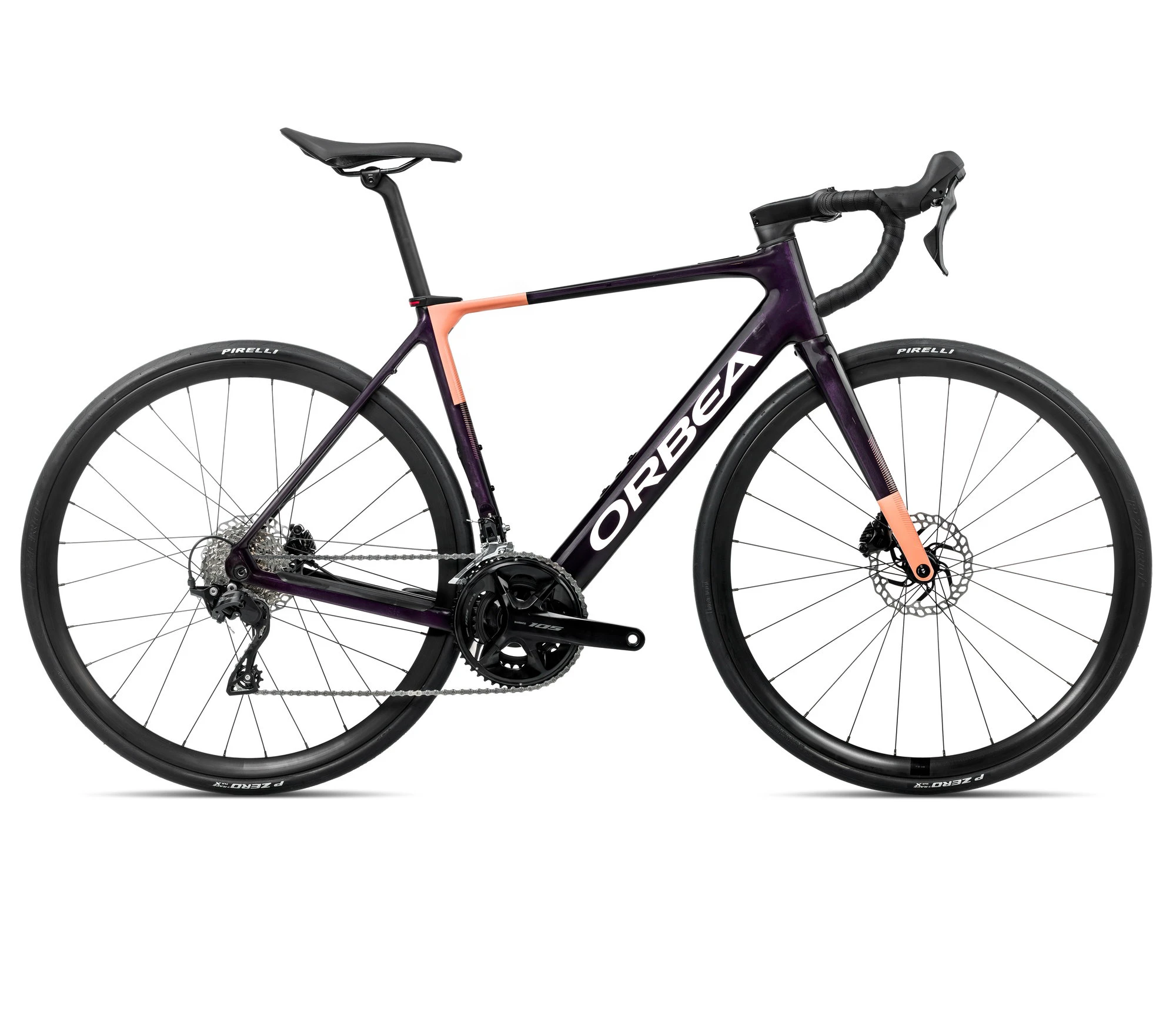 Bicicletă electrică șosea Orbea GAIN M30 - Fantasy Purple Carbon View (Gloss) | Orange Cloud (Matt) - 66950