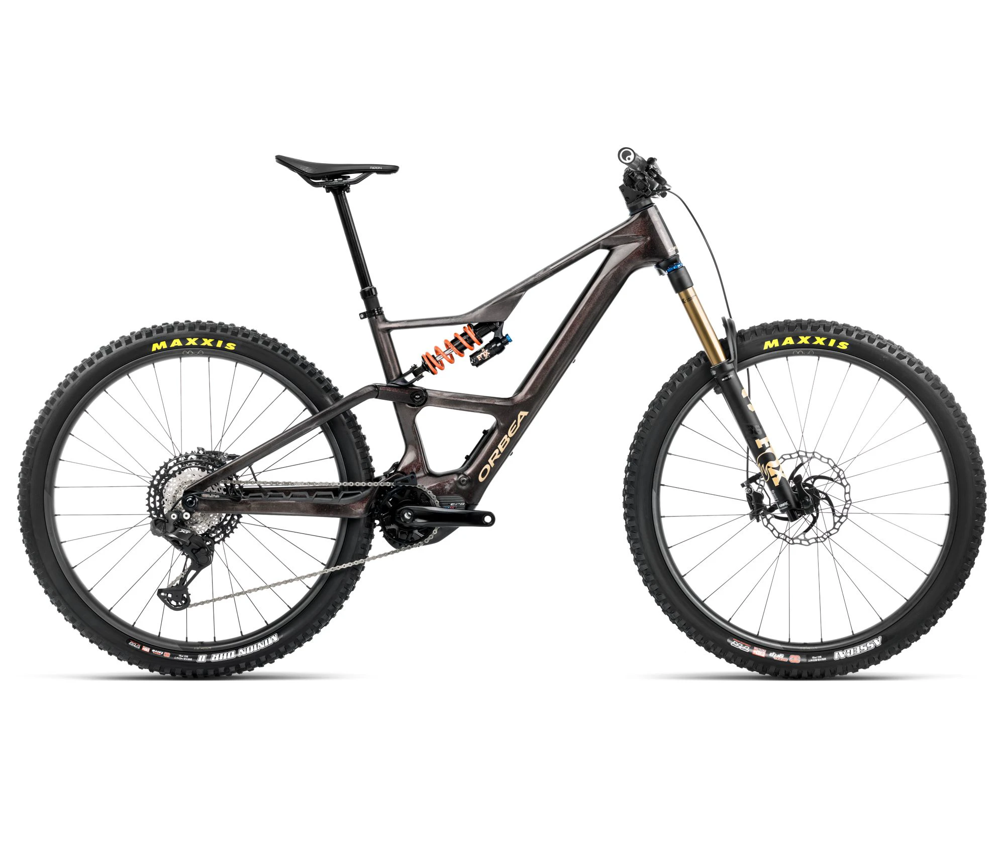 Bicicletă electrică eMTB Trail Orbea RISE LT M-TEAM 630W - Cosmic Carbon View | Golden Sand (Gloss) - 67476