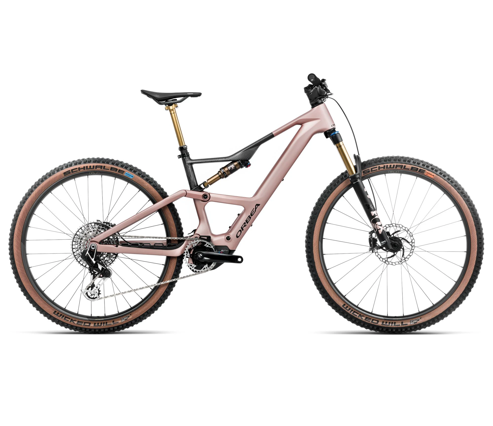 Bicicletă electrică eMTB Trail Orbea RISE SL M-LTD 630W - Desert Rose | Carbon Raw (Matt) - 165377