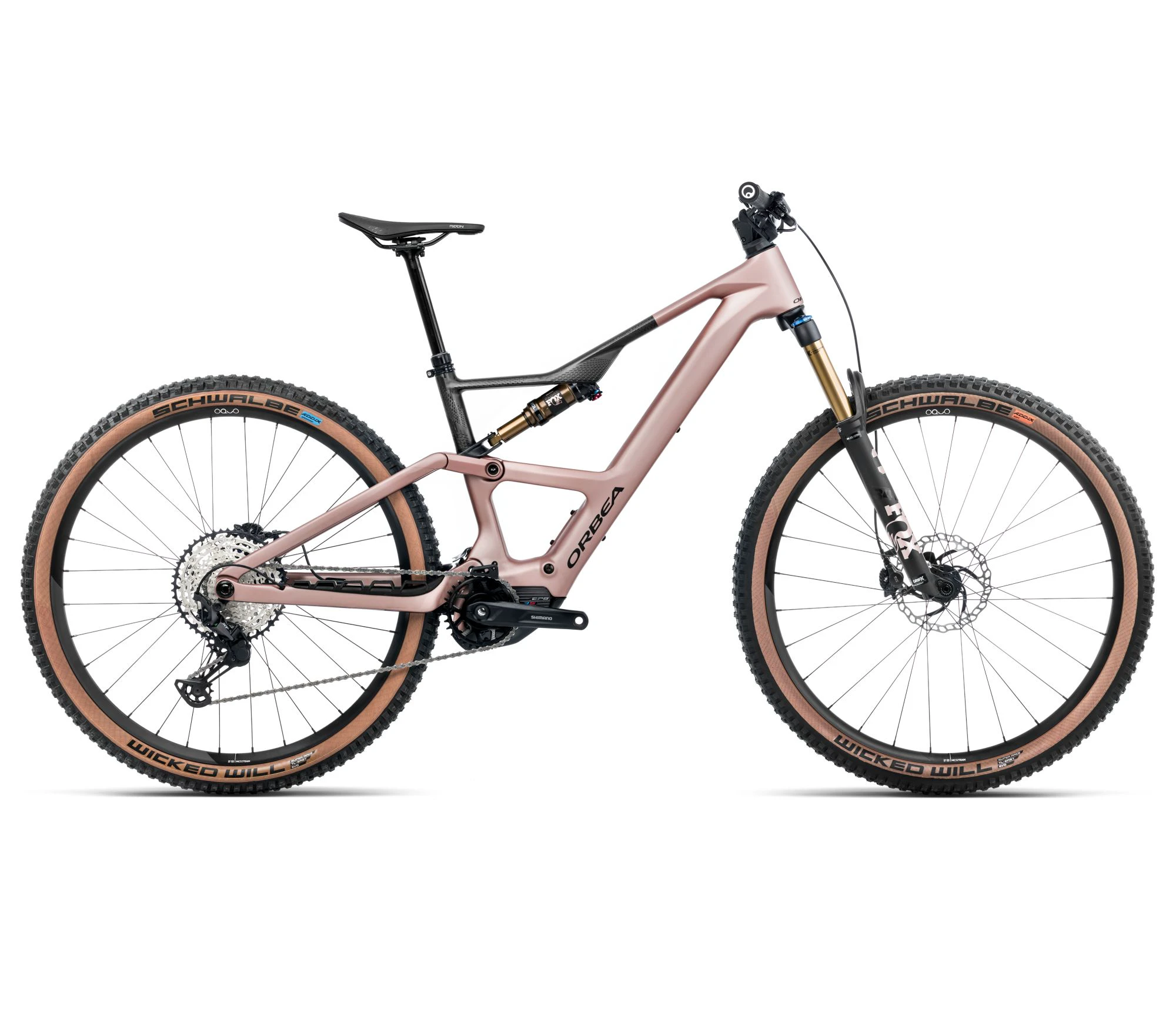 Bicicletă electrică eMTB Trail Orbea RISE SL M10 630W - Desert Rose | Carbon Raw (Matt) - 122875