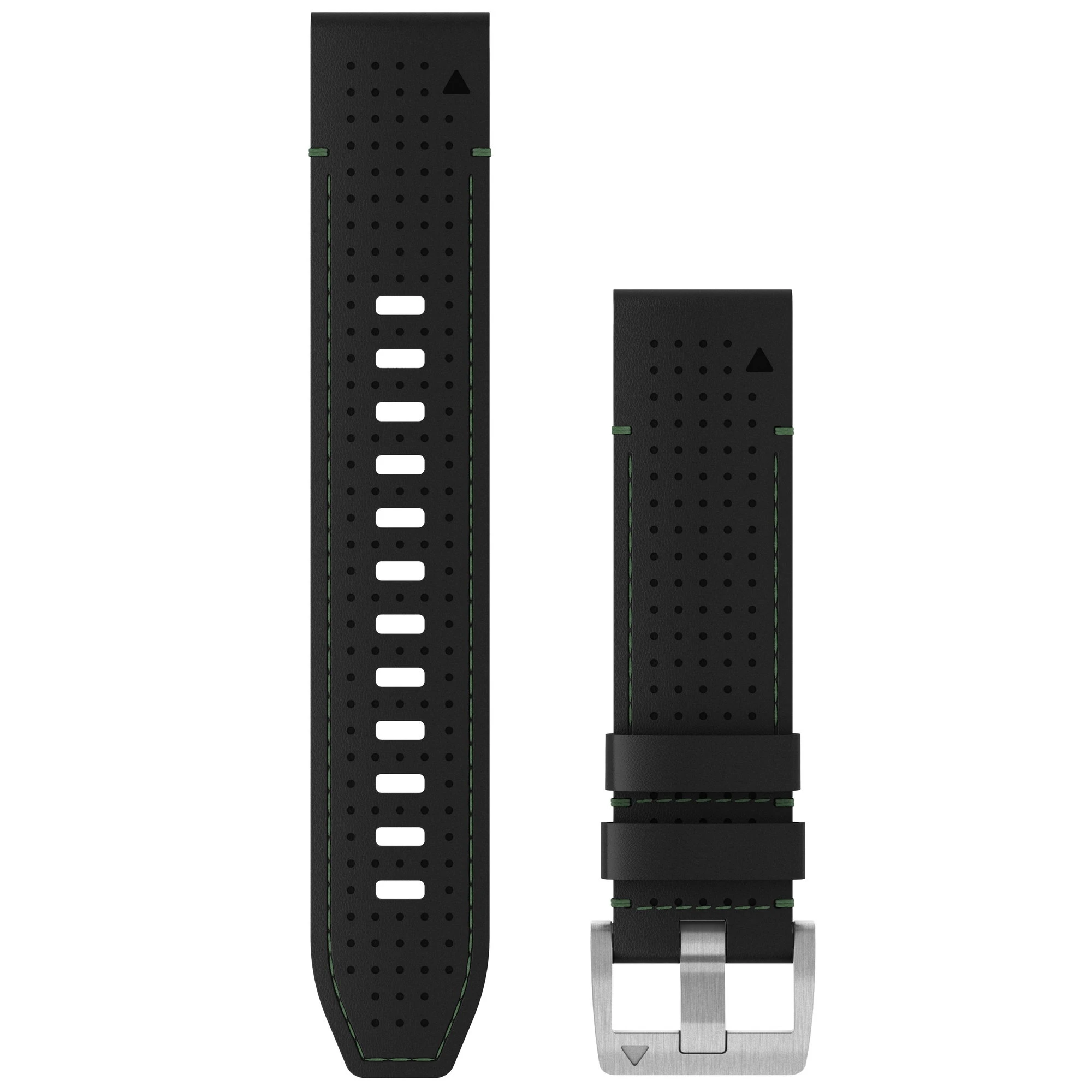 1. Garmin - curea piele - QuickFit 22 - MARQ 2 leather - black I green