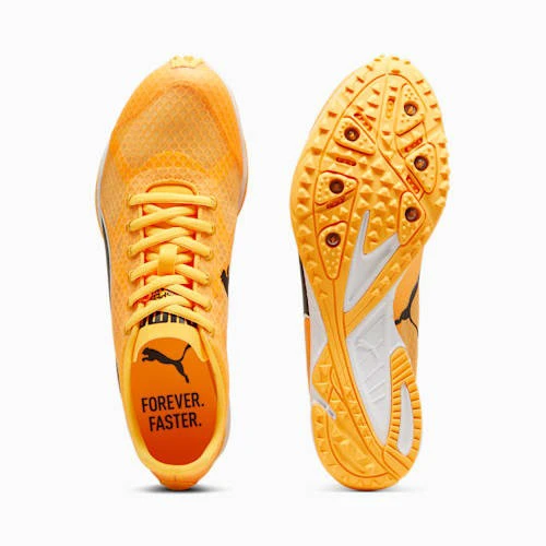 7. Puma - pantofi alergare cu cuie pentru pista - evoSPEED Haraka 8 Unisex - Sun Stream | PUMA Black | White