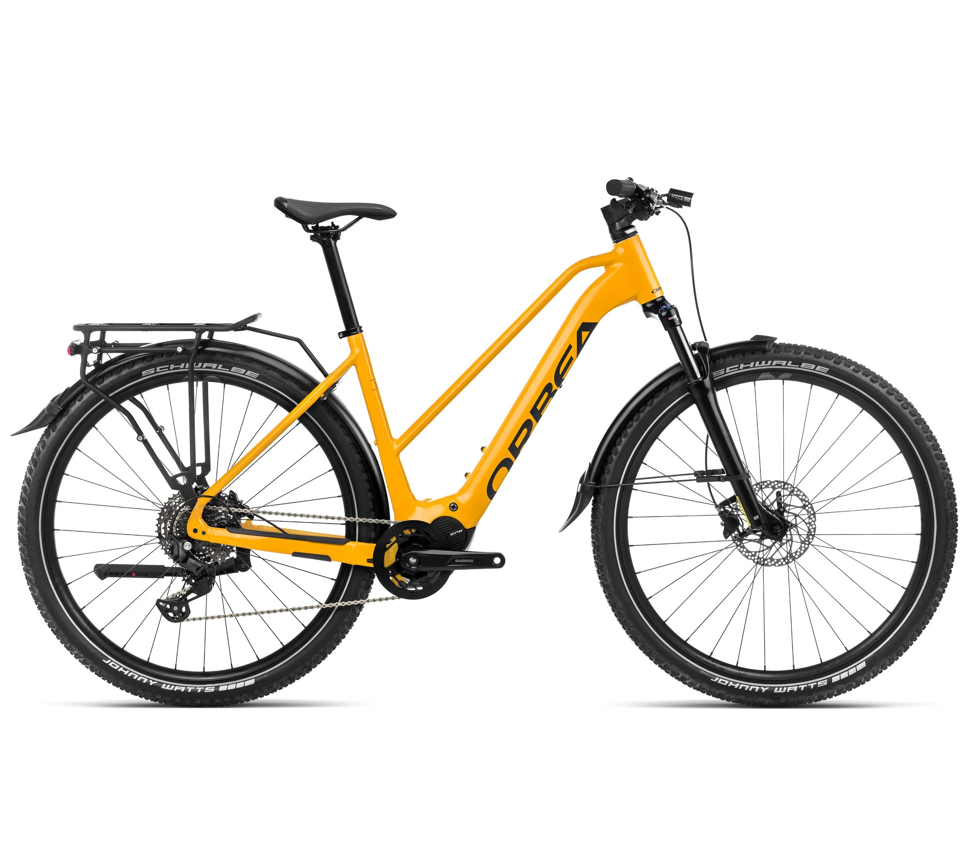 1. Bicicletă electrică urbană Orbea KEMEN MID SUV 40 - Mango (Gloss) | Black (Matt)