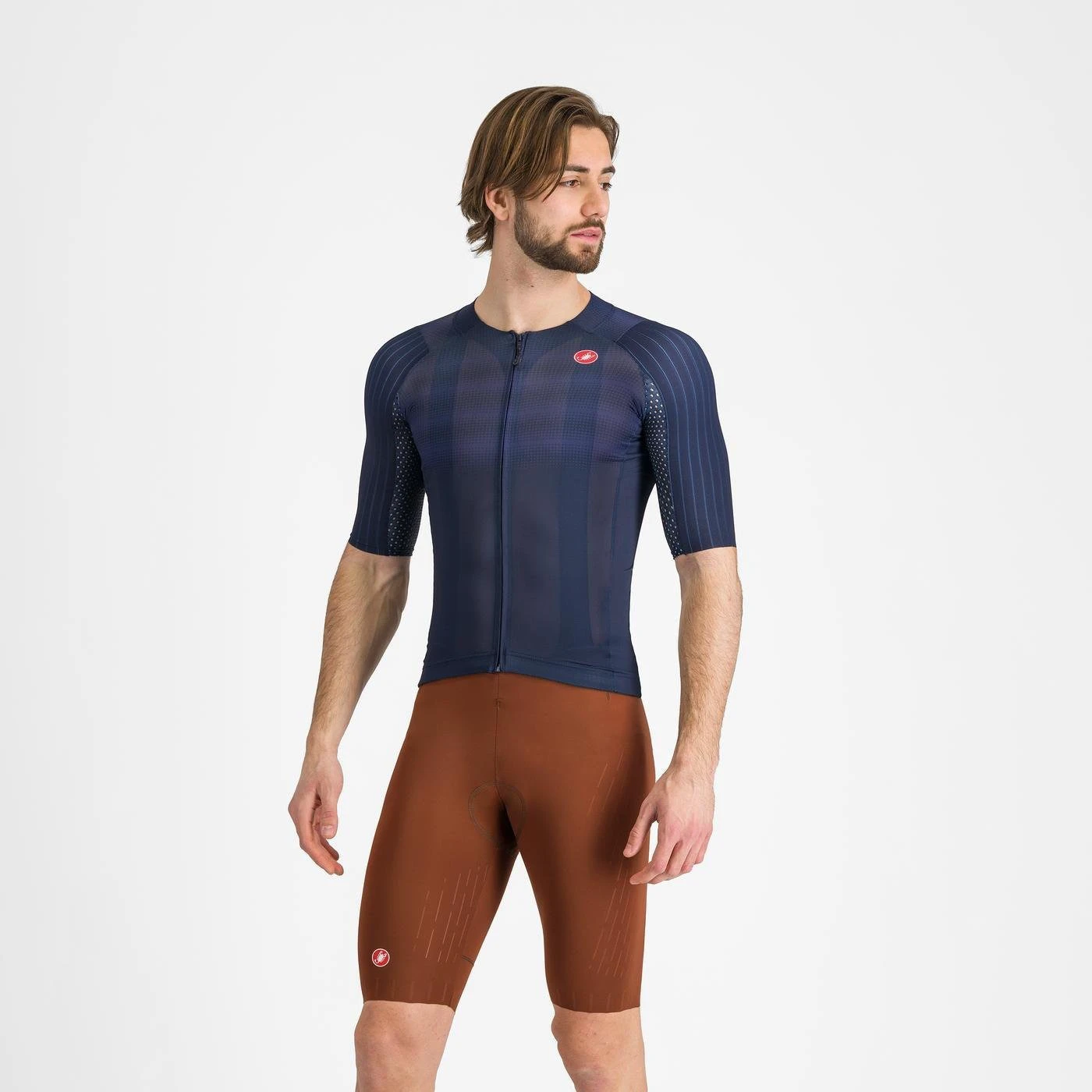 Castelli - pantaloni ciclism scurti cu bretele - Free Aero Race S Bibshort - grena - 68481