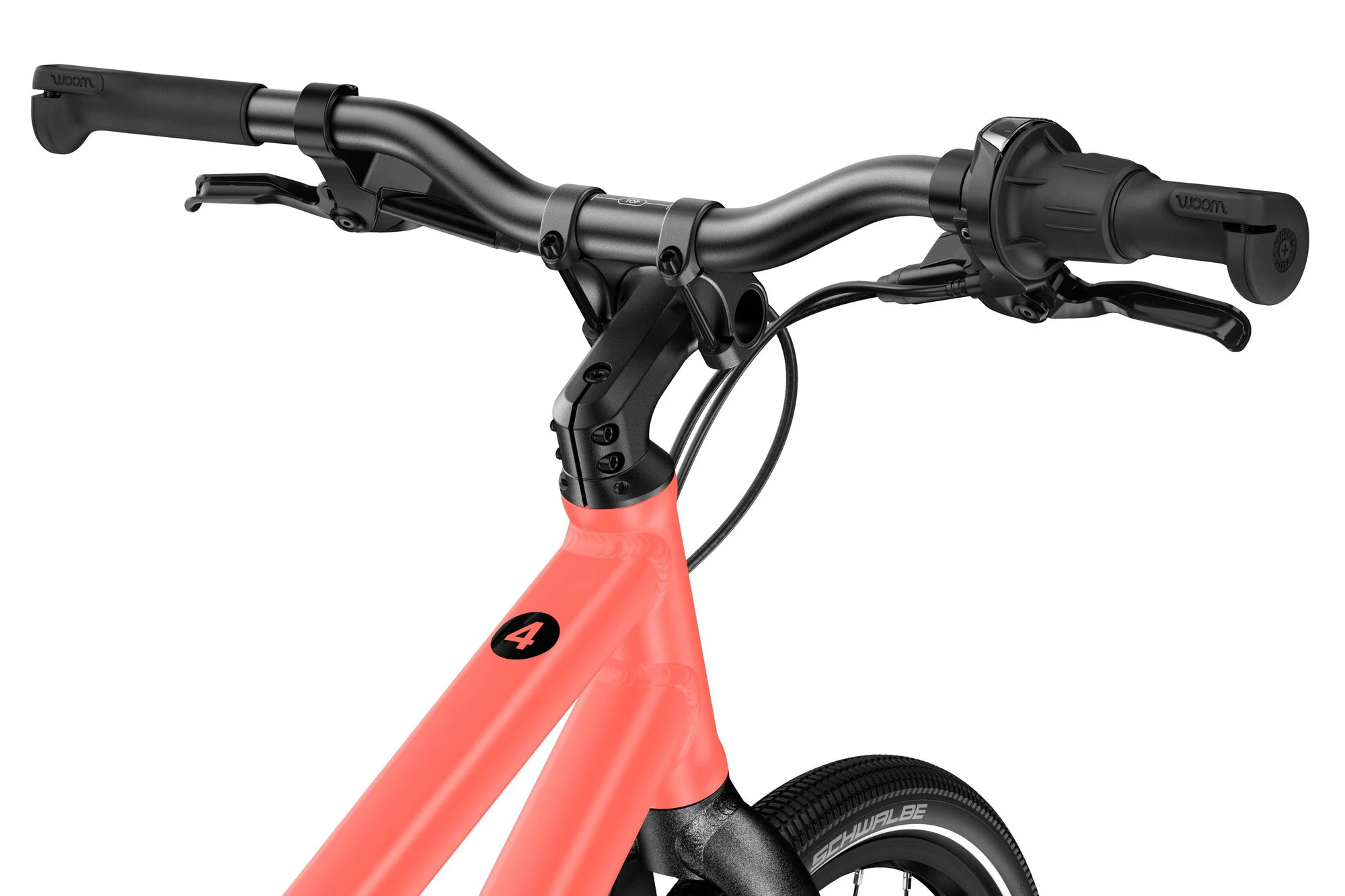 10. Bicicleta copii Woom 4 Explore cu roti 20" portocaliu Neon Coral
