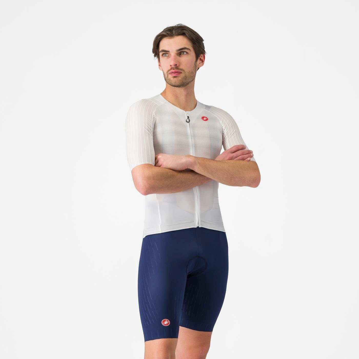 Castelli - pantaloni ciclism scurti cu bretele - Free Aero Race S Bibshort - albastru belgian - 68491