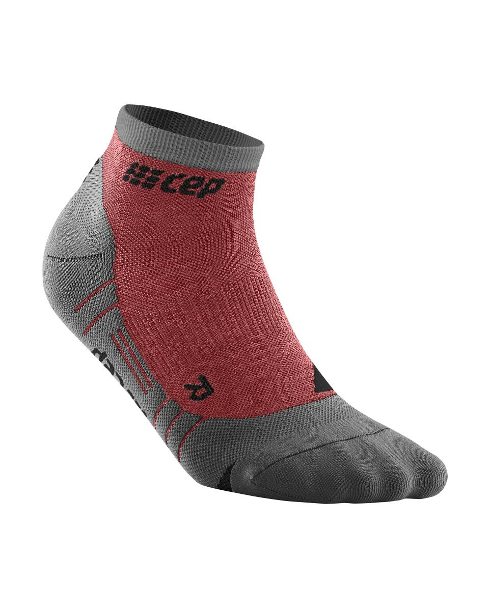 CEP - sosete compresie peste glezna - hiking light merino low-cut socks - berry | grey - 68254