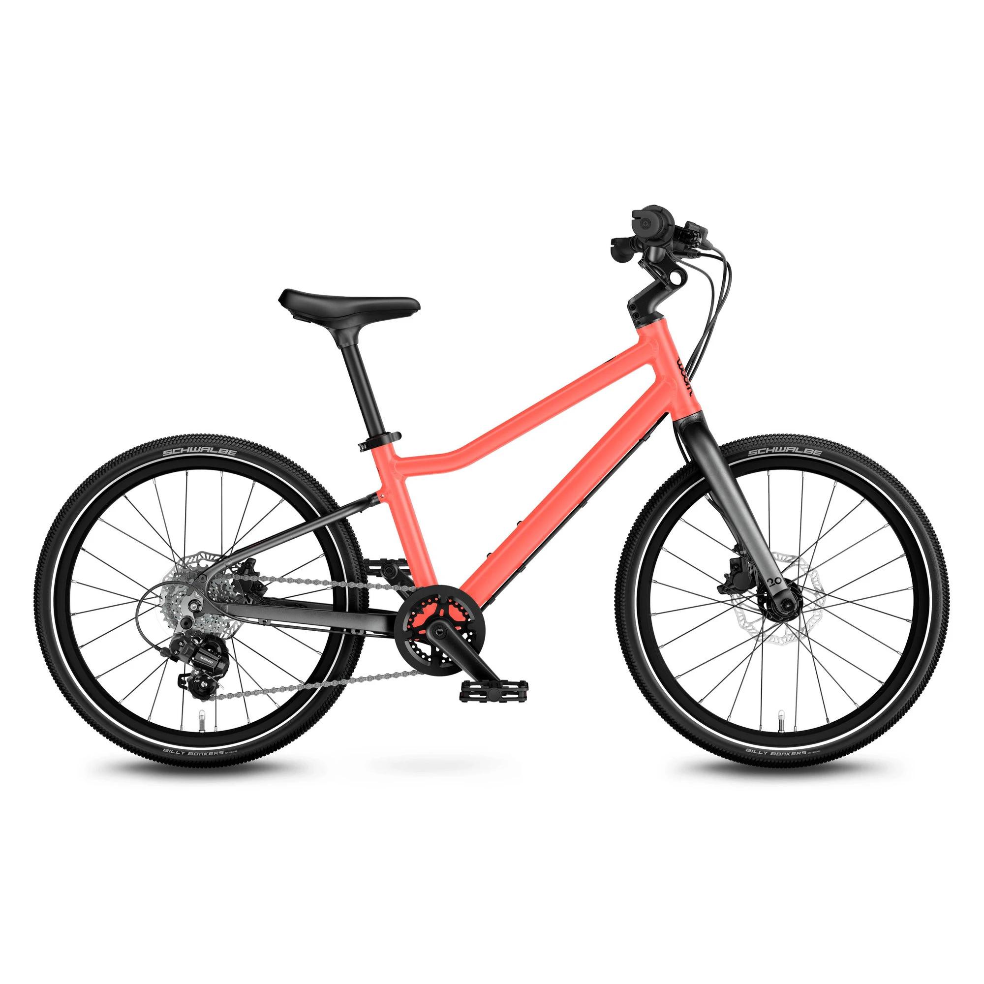 Bicicleta copii Woom 4 Explore cu roti 20" portocaliu Neon Coral - 71403