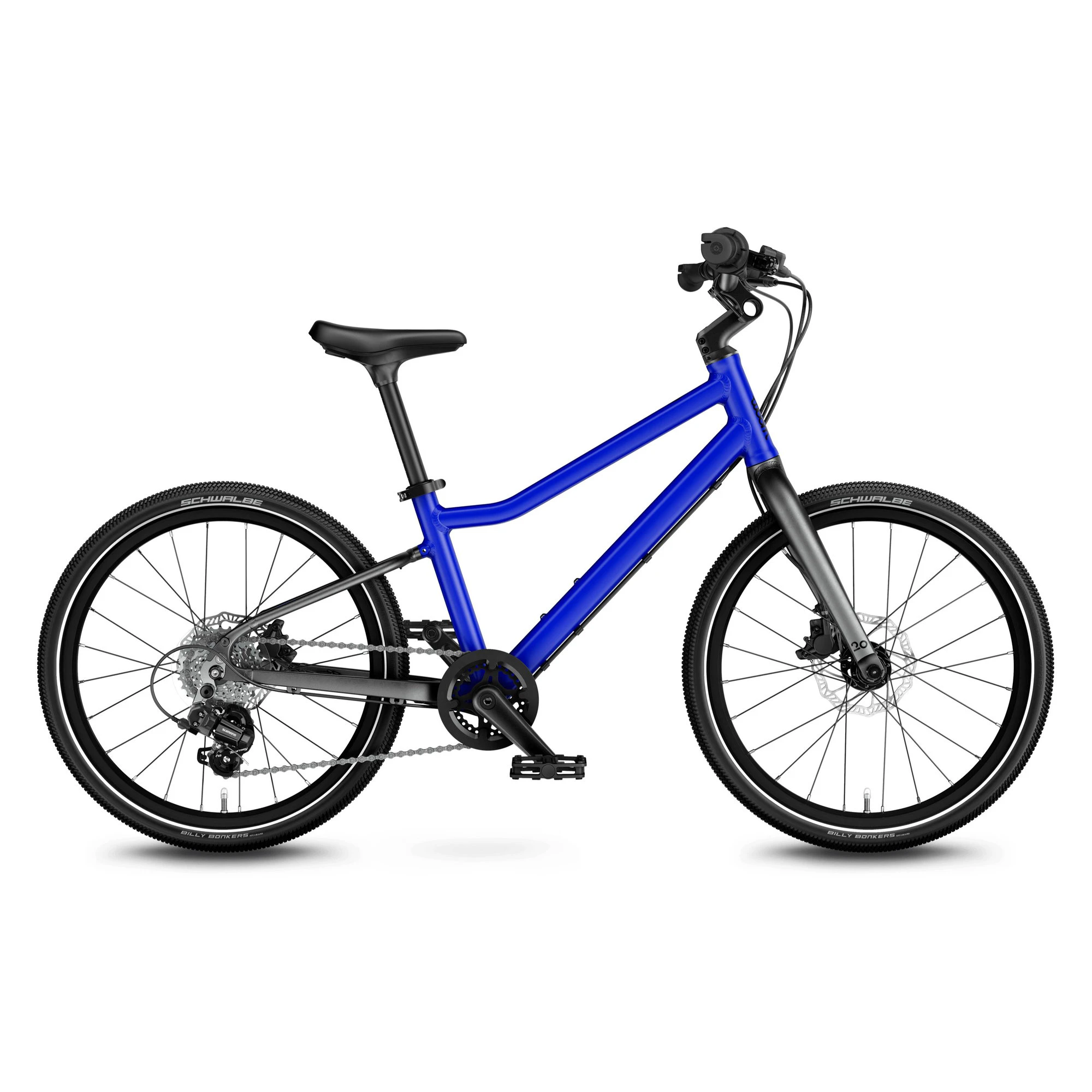 1. Bicicleta copii Woom 4 Explore cu roti 20" albastru Magnetic Blue