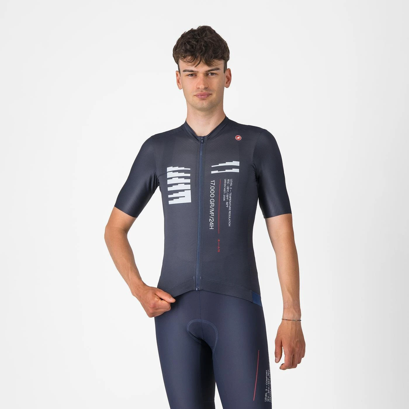Castelli - tricou ciclism maneca scurta tailored fit - Espresso R--A/D Jersey - albastru Twilight - 68529