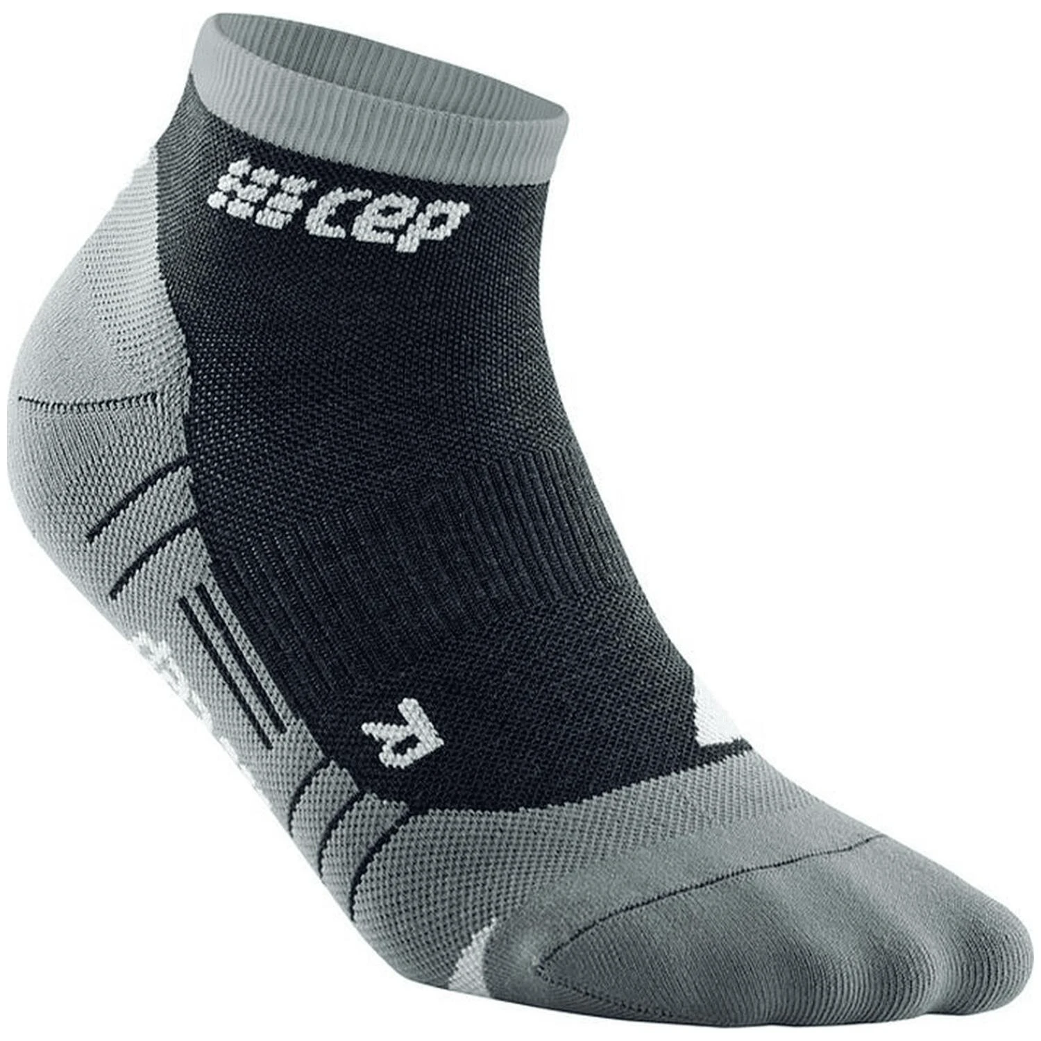 1. CEP - sosete compresie peste glezna - hiking light merino low-cut socks - stonegrey | grey