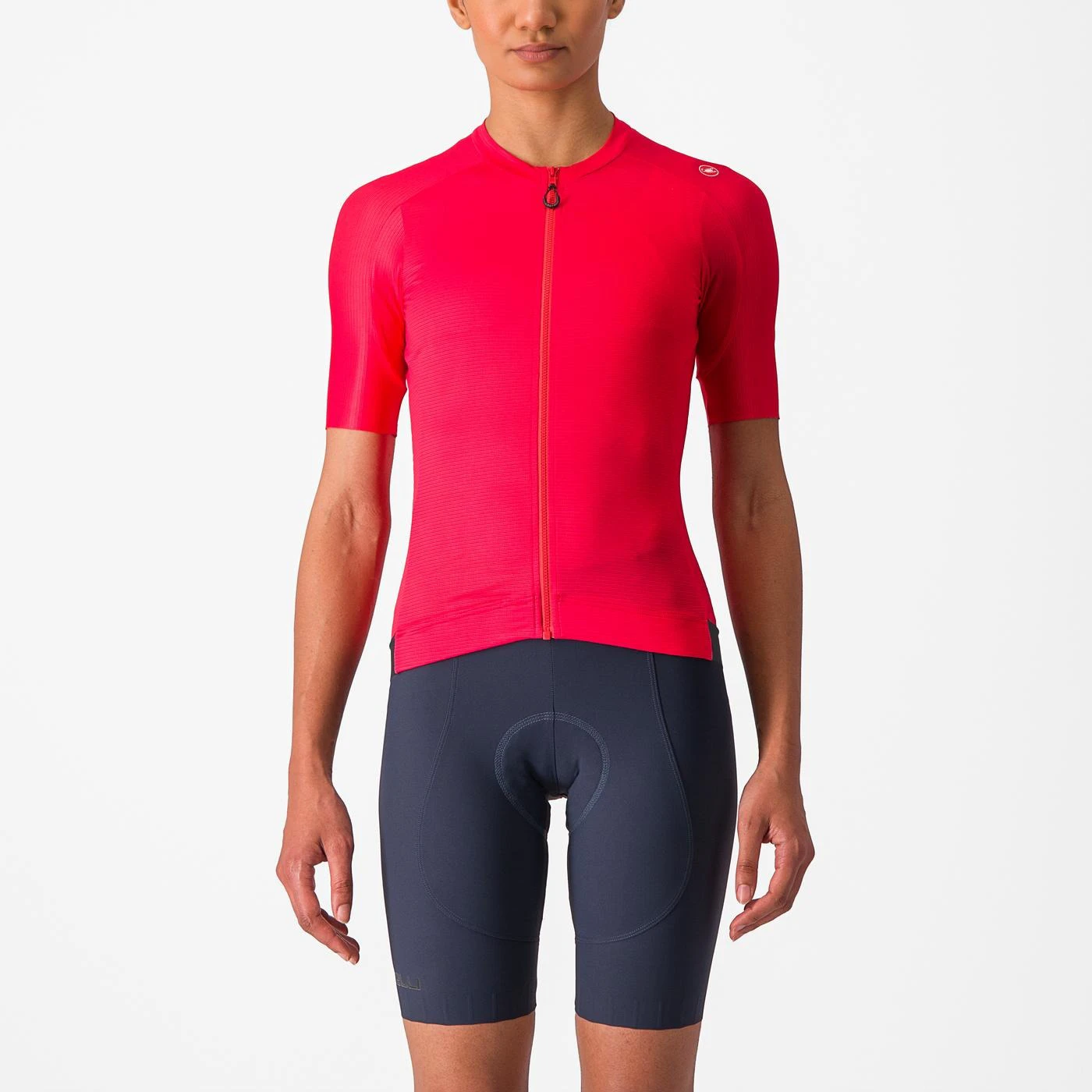 Castelli - tricou ciclism maneca scurta tailored fit - Espresso W Jersey - rosu Hibiscus | gri - 68658