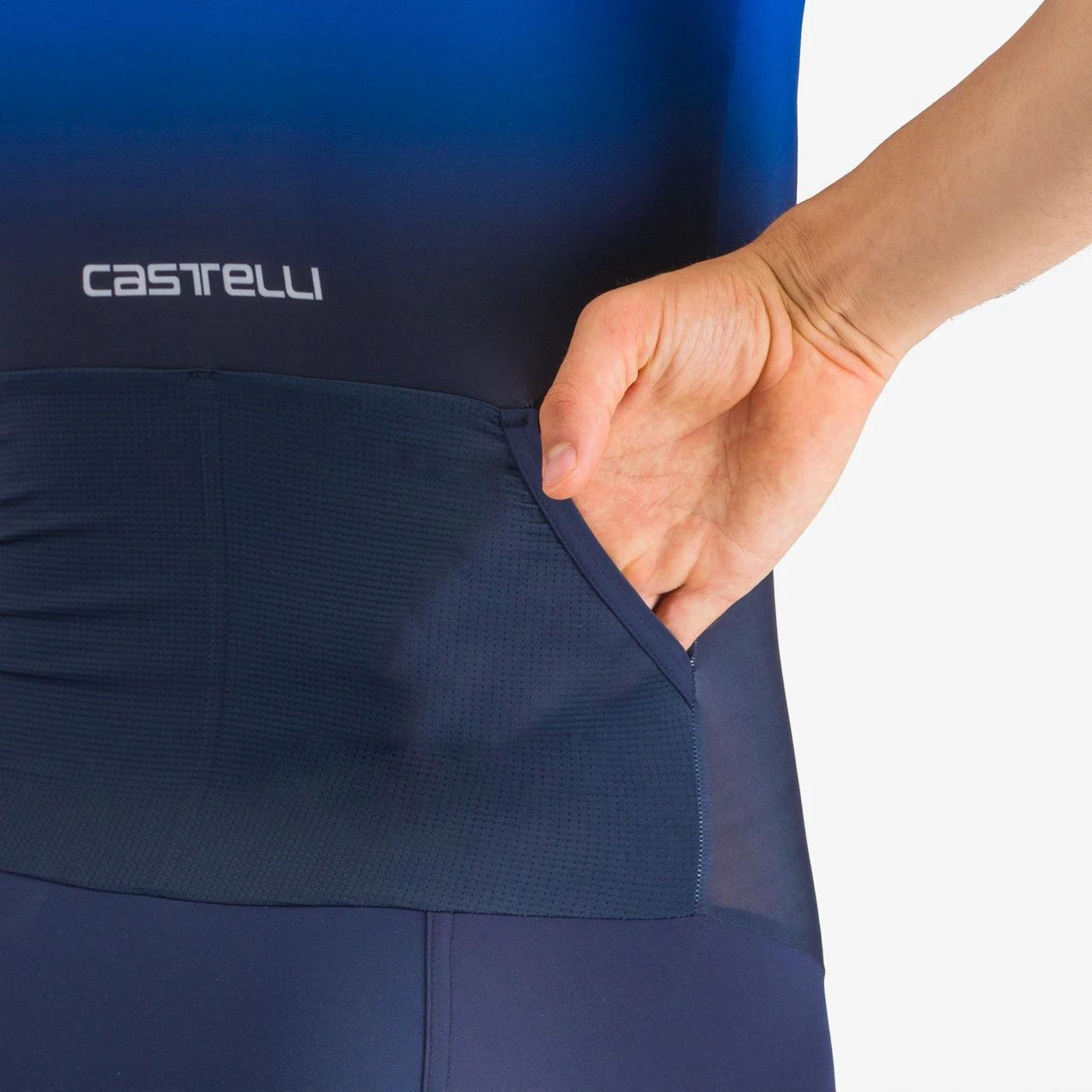 5. Castelli - costum triatlon cu maneca scurta - Pr 2 Speed Suit - albastru | alb