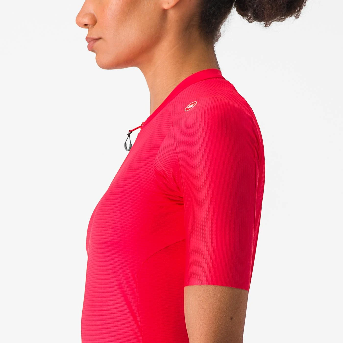 5. Castelli - tricou ciclism maneca scurta tailored fit - Espresso W Jersey - rosu Hibiscus | gri