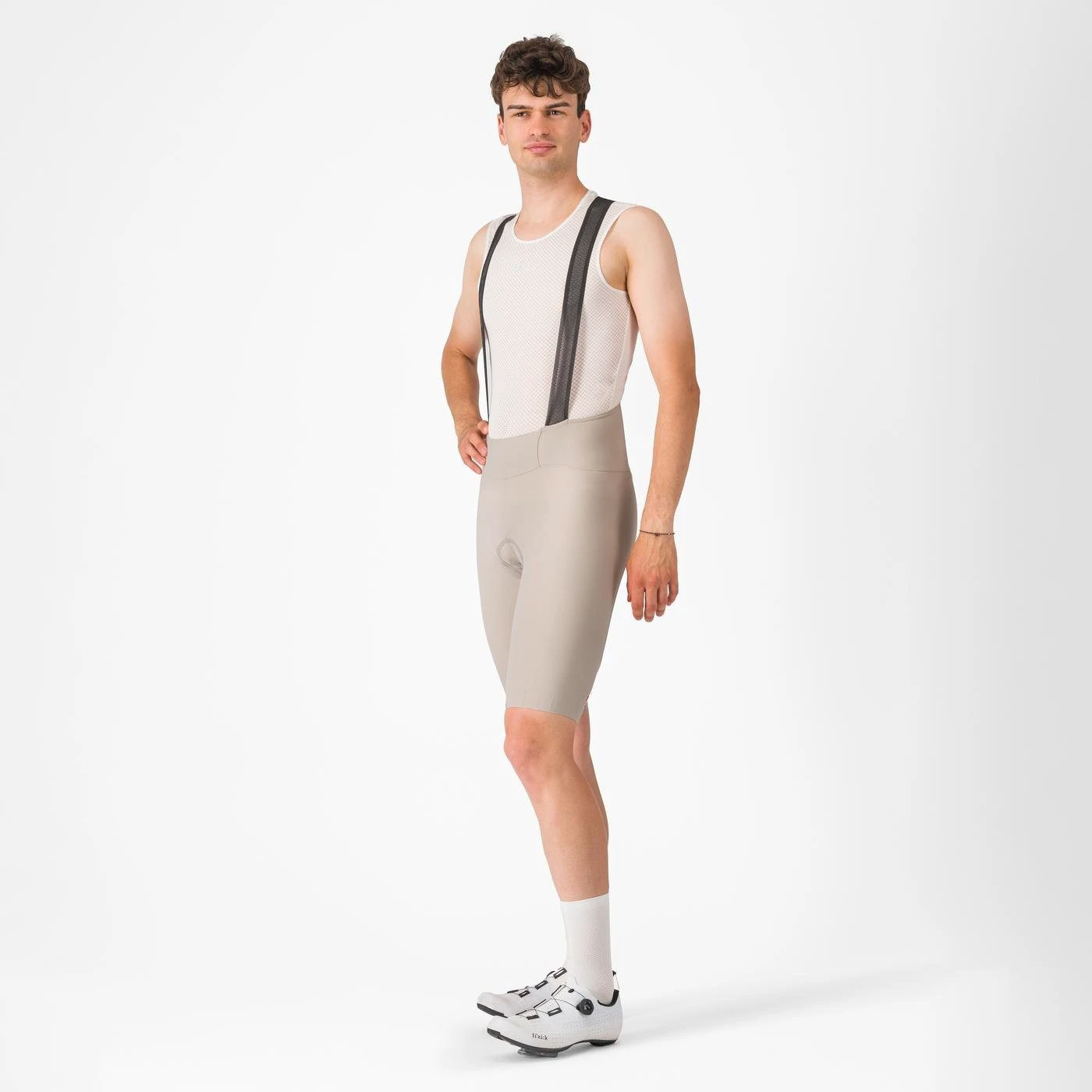 6. Castelli - pantaloni ciclism scurti cu bretele - Espresso Bibshort - 15-35 gr C - argila