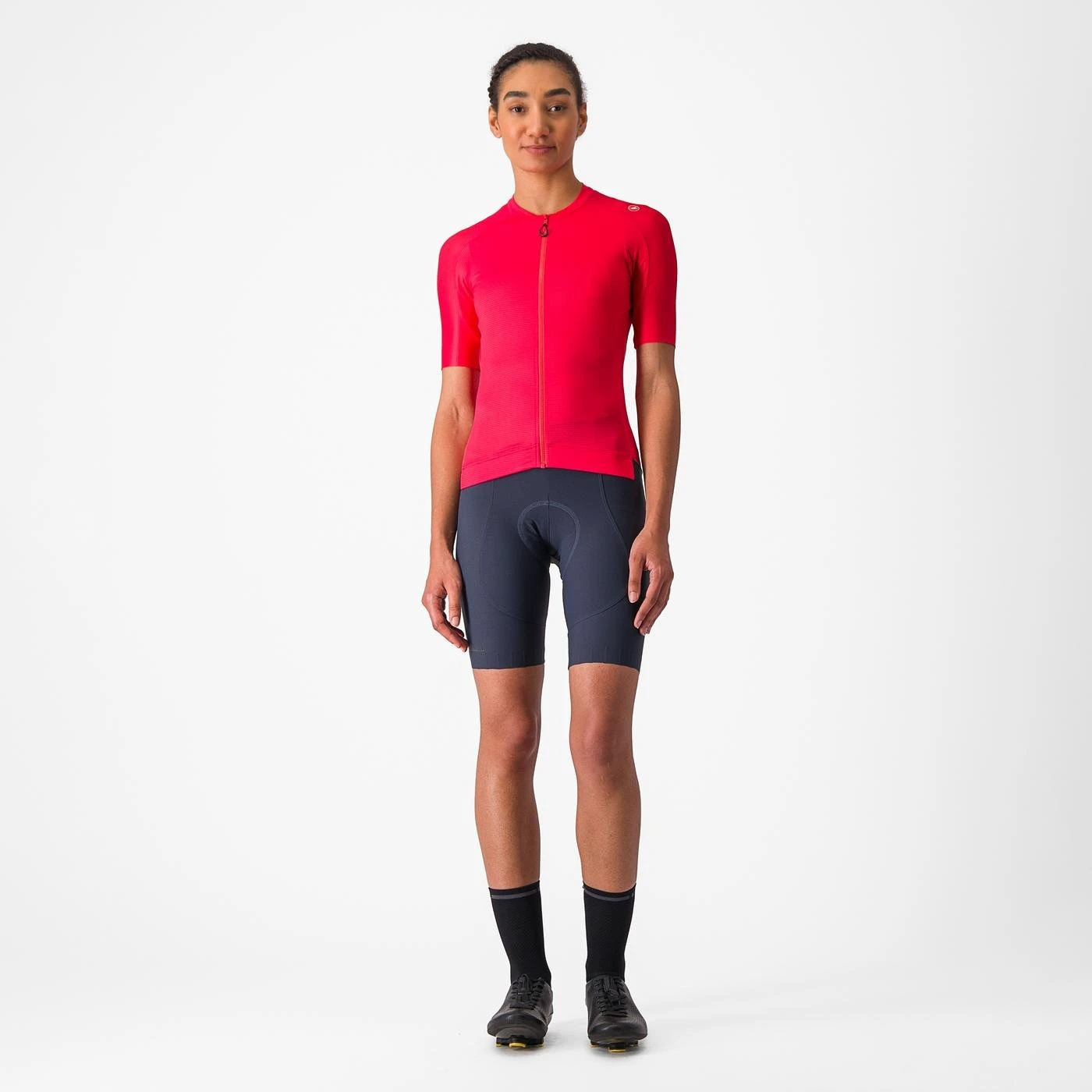 7. Castelli - tricou ciclism maneca scurta tailored fit - Espresso W Jersey - rosu Hibiscus | gri