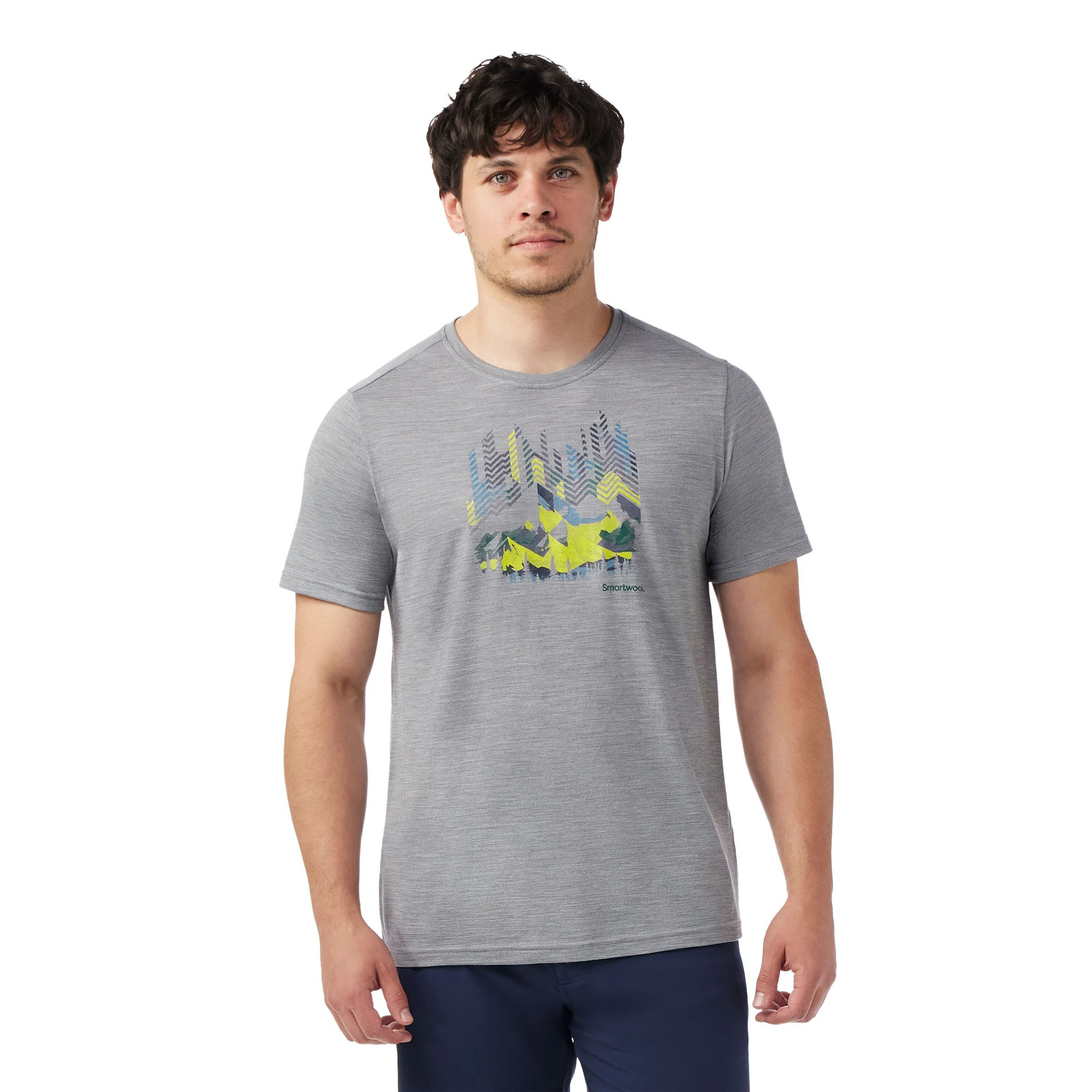 1. Smartwool - tricou merino - Vital Peaks Active Short Sleeve Graphic Tee - Gri