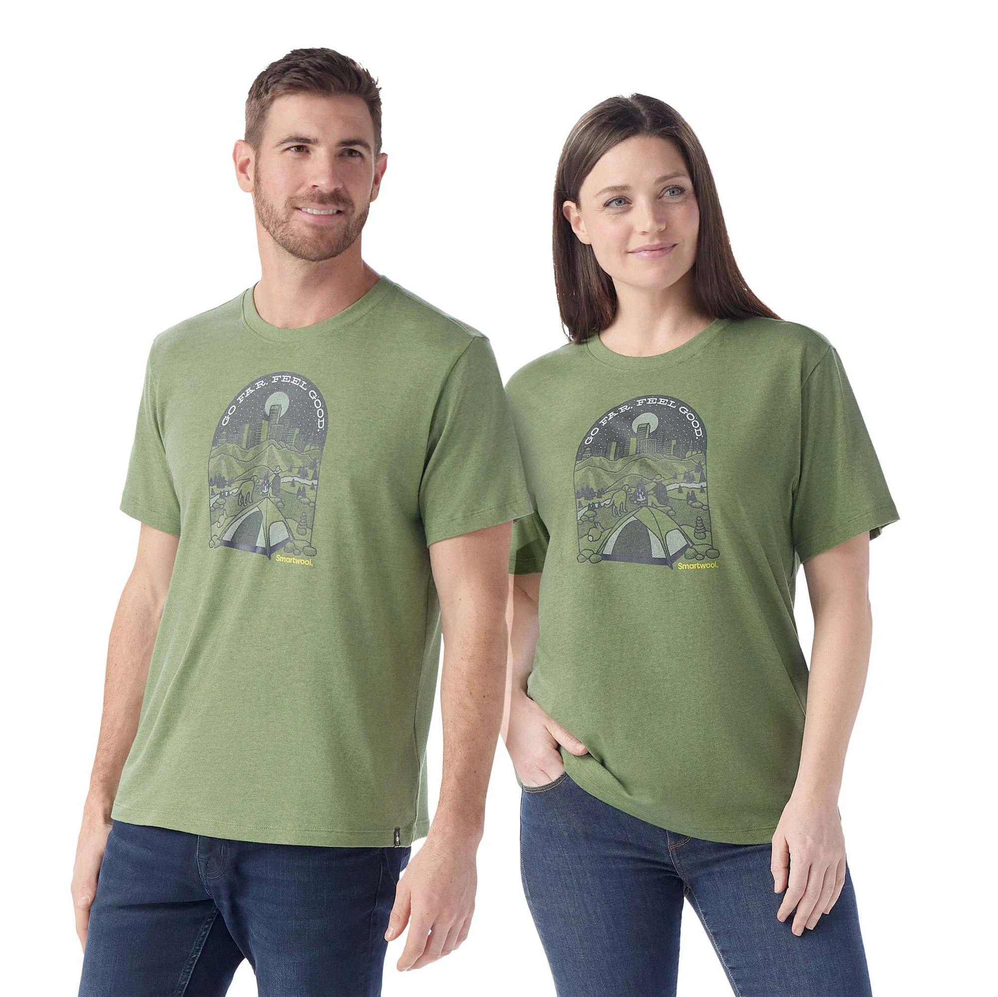 1. Smartwool - tricou merino - Streets to Peaks Short Sleeve Graphic Tee - Verde