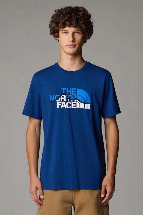 1. The North Face - tricou - M Mountain Line - Albastru
