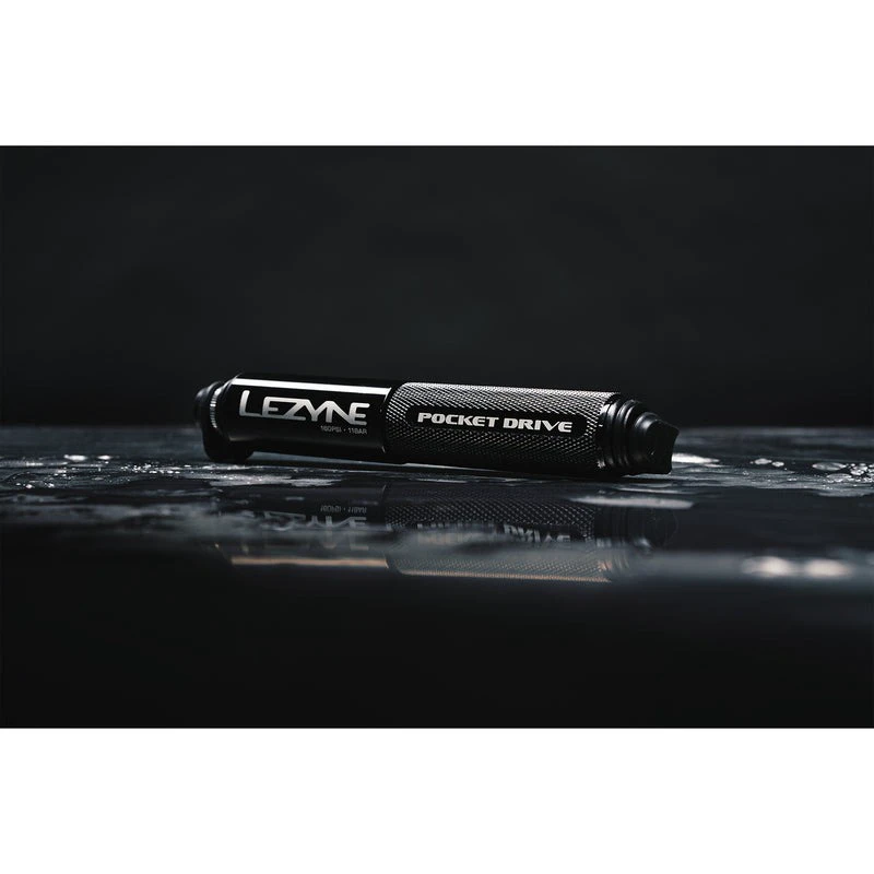 9. Lezyne - mini pompa - Hand Pump CNC Pocket Drive - 160 psi | 11 bar - negru