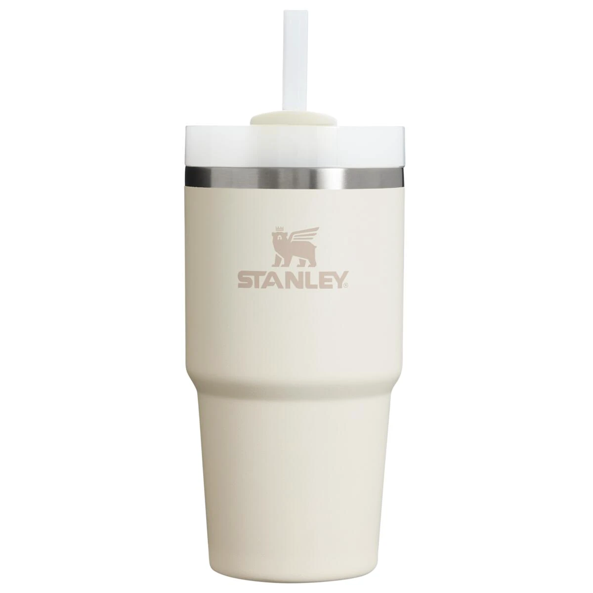 Stanley - termos tip sticla cu pai - Quencher H2.0 FlowState - Crem - 0.6L - 69540