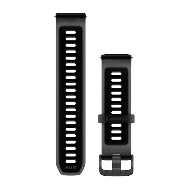 1. Garmin - curea silicon - Quick Release 22 - Negru translucid I Negru cu carcasa slate