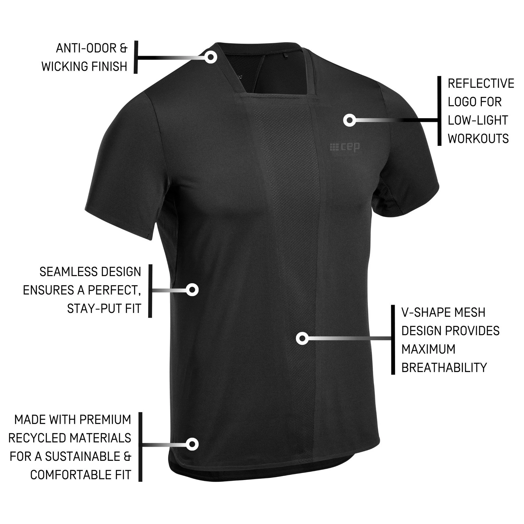 4. CEP - tricou tehnic femei - the run shirt short sleeve v4 - olive
