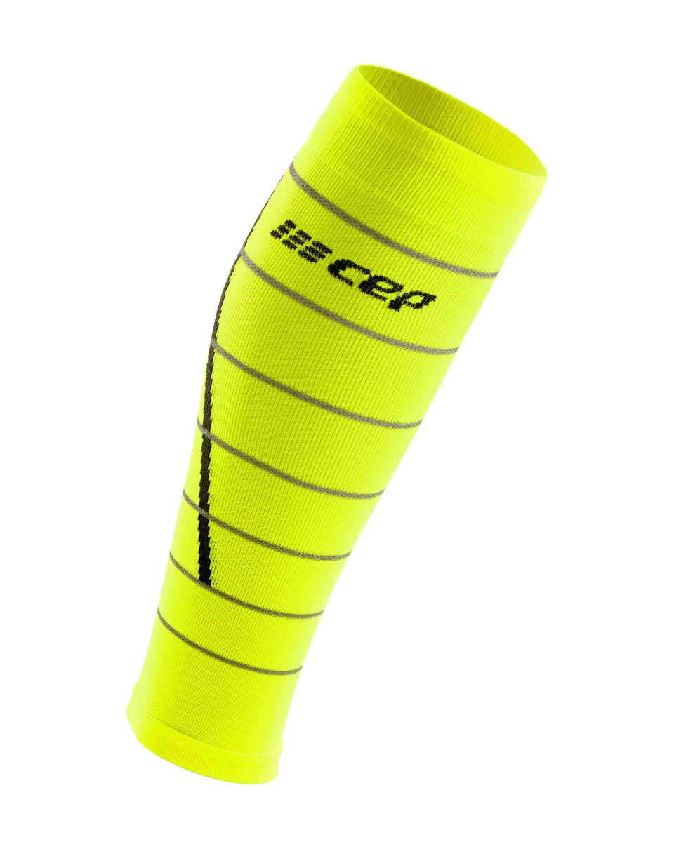 1. CEP - jambiere compresie - reflective calf sleeves W - neon yellow
