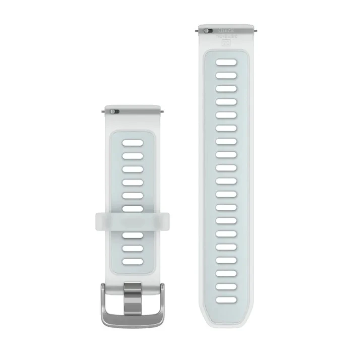 1. Garmin - curea silicon - Quick Release 20 - Whitestone translucid I Cloud blue cu hardware argintiu