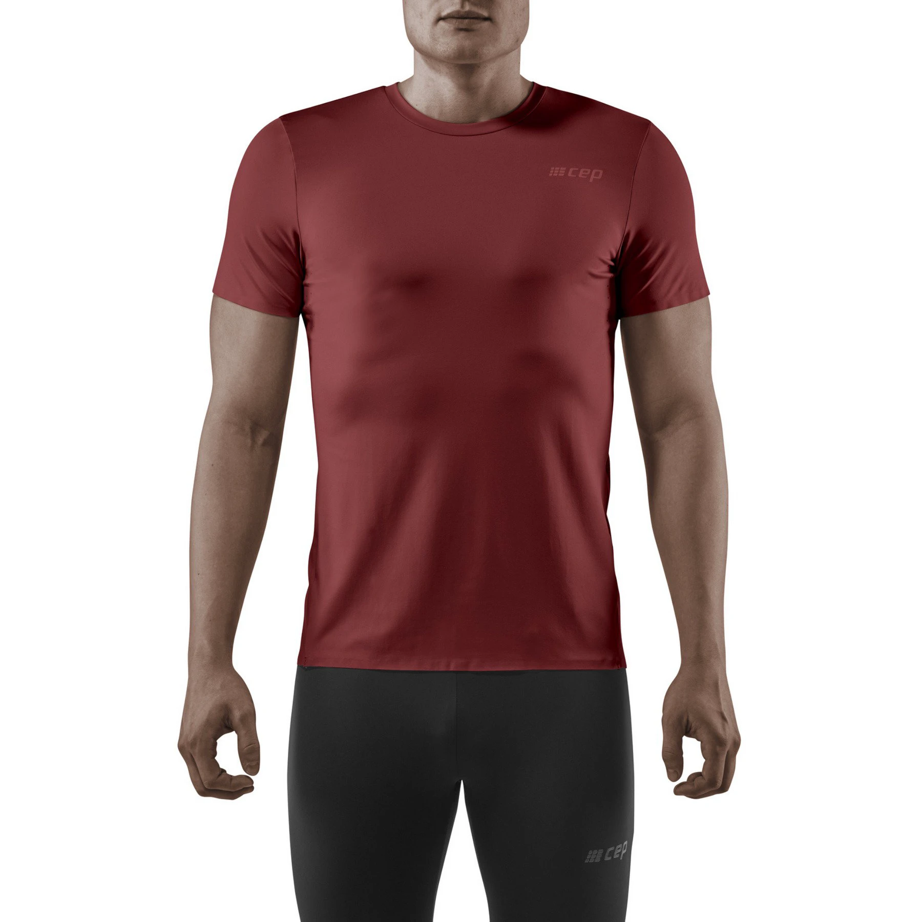 1. CEP - tricou tehnic - run shirt round neck short sleeve - dark red