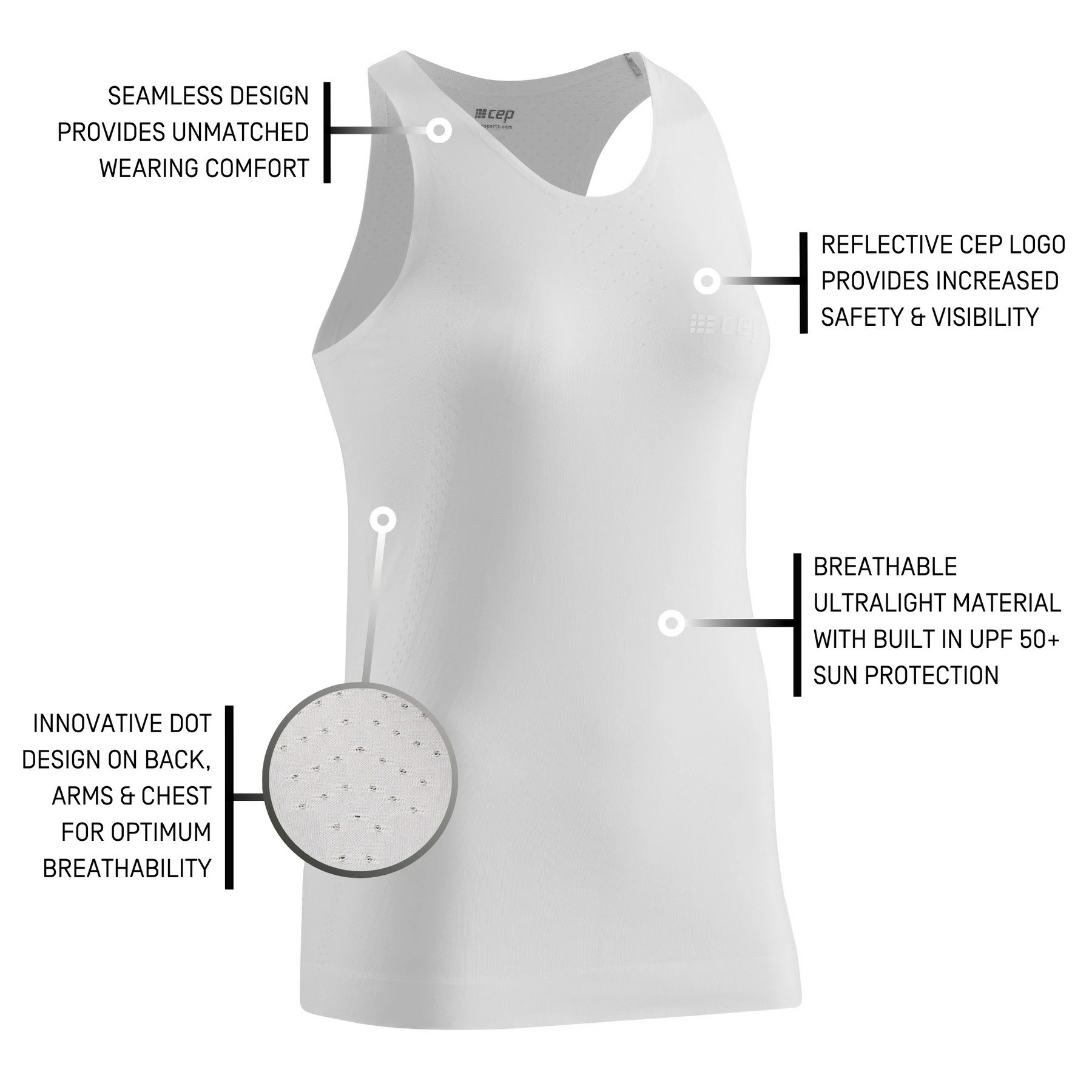 5. CEP - maiou tehnic - ultralight tank top - white