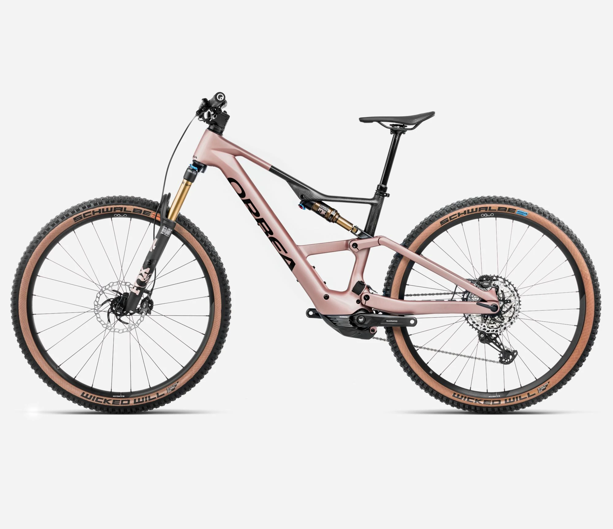 2. Bicicletă electrică eMTB Trail Orbea RISE SL M10 420W - Desert Rose | Carbon Raw (Matt)