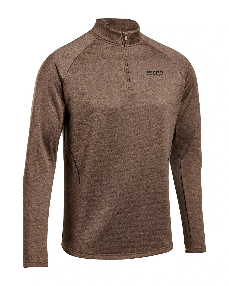 CEP - bluza cu maneca lunga - cold weather zip shirt long sleeve - brown - 70782