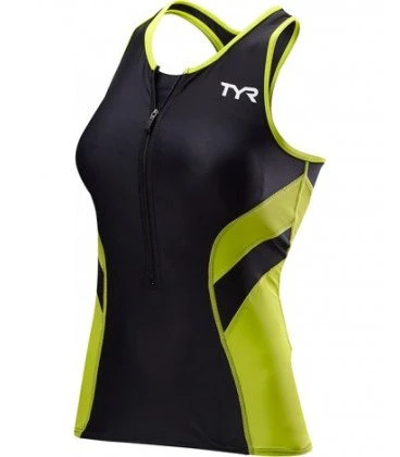 1. TYR - maiou triatlon - Tri Tank Comp W - negru lime
