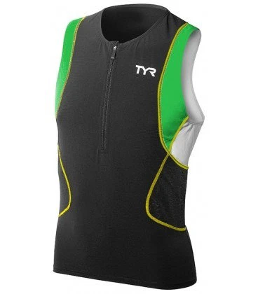 Men Competitor Singlet TYR negru-verde-galben - 60934