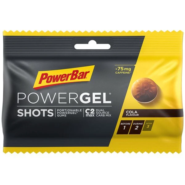 1. Powerbar - jeleuri - PowerGel Shots - Cola + caffeine - 60g