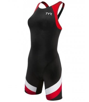 1. TYR - costum triatlon - Carbon Aeroback Trisuit W- negru rosu