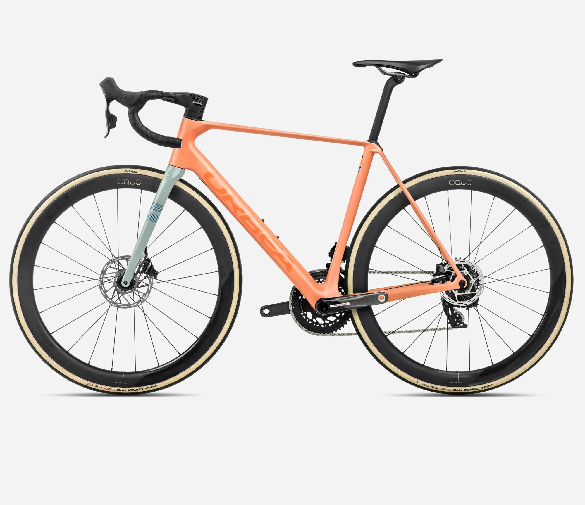 2. Bicicletă șosea race Orbea ORCA M21eLTD PWR - Orange Cloud (Matt) | Stone Blue (Matt | Gloss)