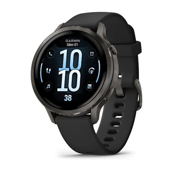 1. Garmin - Venu 4 41mm smartwatch cu GPS și AMOLED - Gri ardezie cu Curea din silicon negru