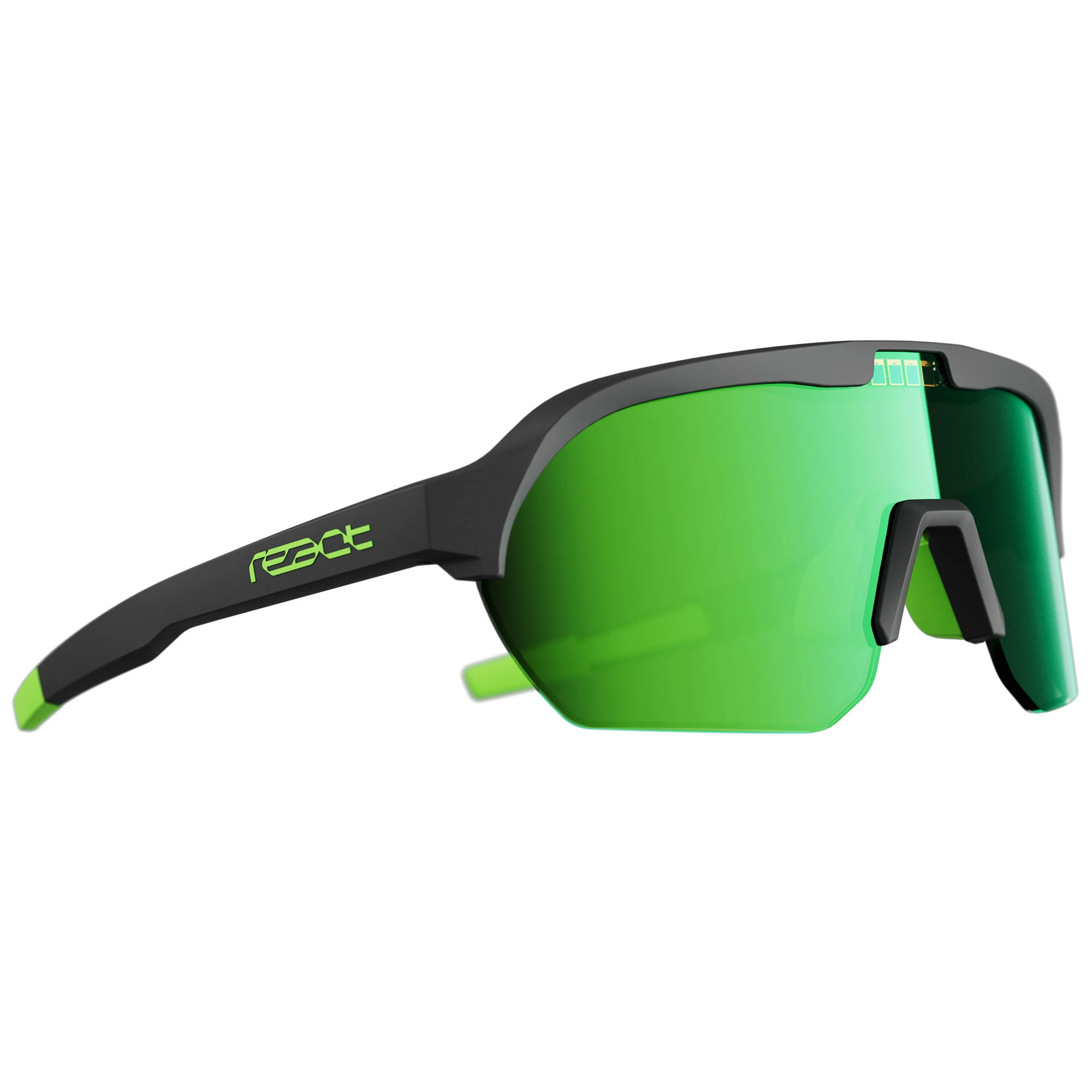 Ochelari de soare electro fotocromatici React Swiss OPTRAY NEON - lentila verde si rama neagra - 141554