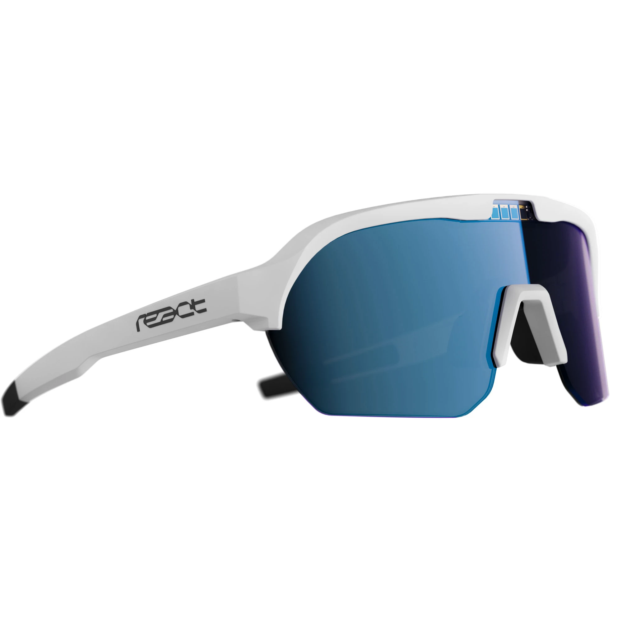 Ochelari de soare electro fotocromatici React Swiss OPTRAY ICE - lentila albastra si rama alba - 141553