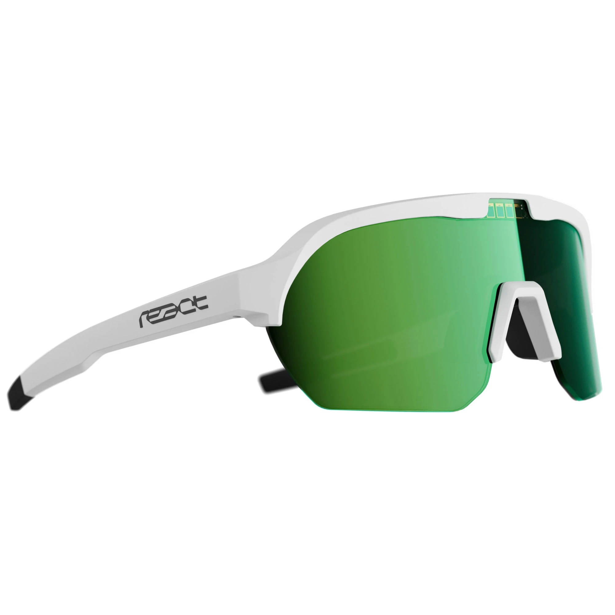 Ochelari de soare electro fotocromatici React Swiss OPTRAY ARC - lentila verde si rama alba - 141552