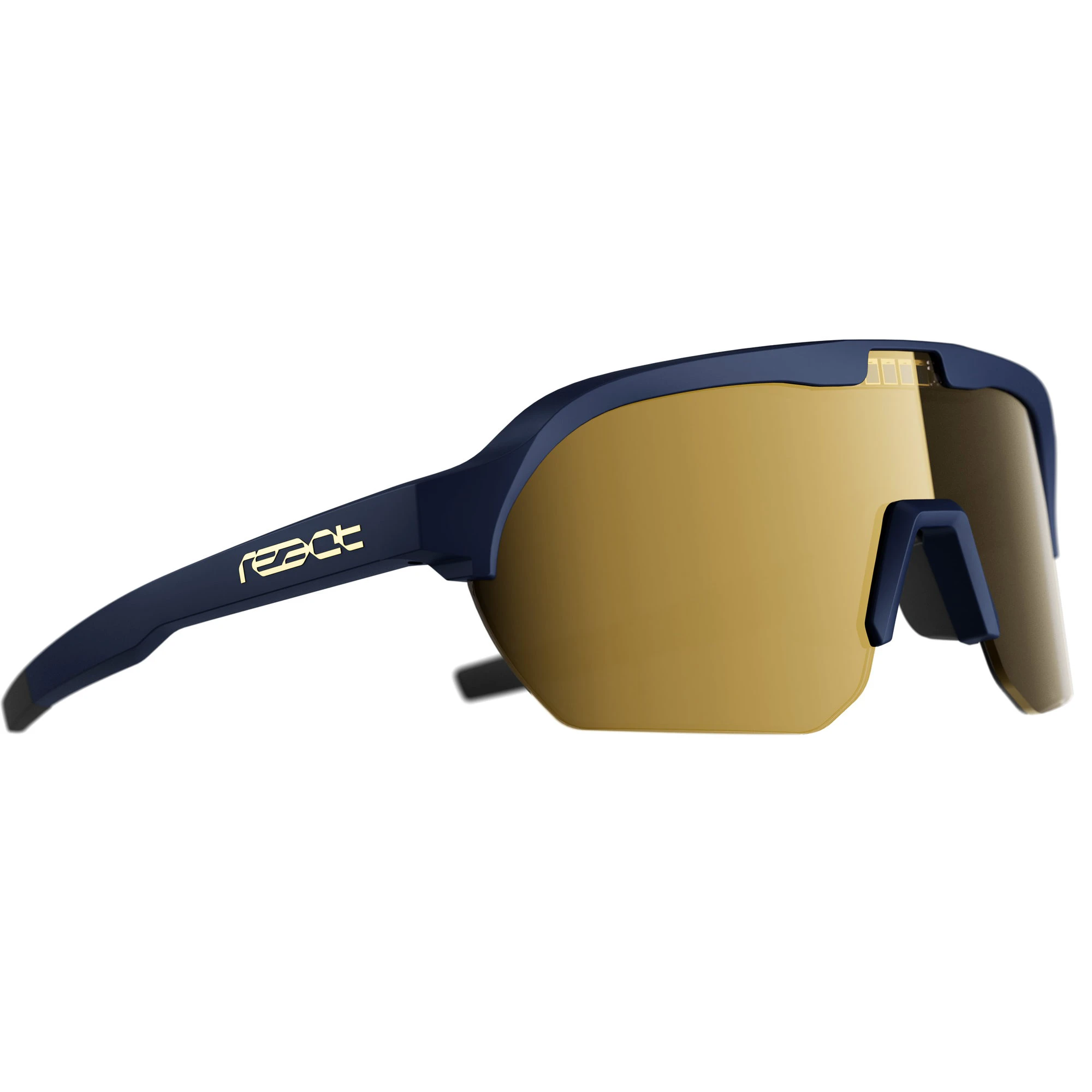 Ochelari de soare electro fotocromatici React Swiss OPTRAY ORION - lentila aurie si rama bleumarin - 144320