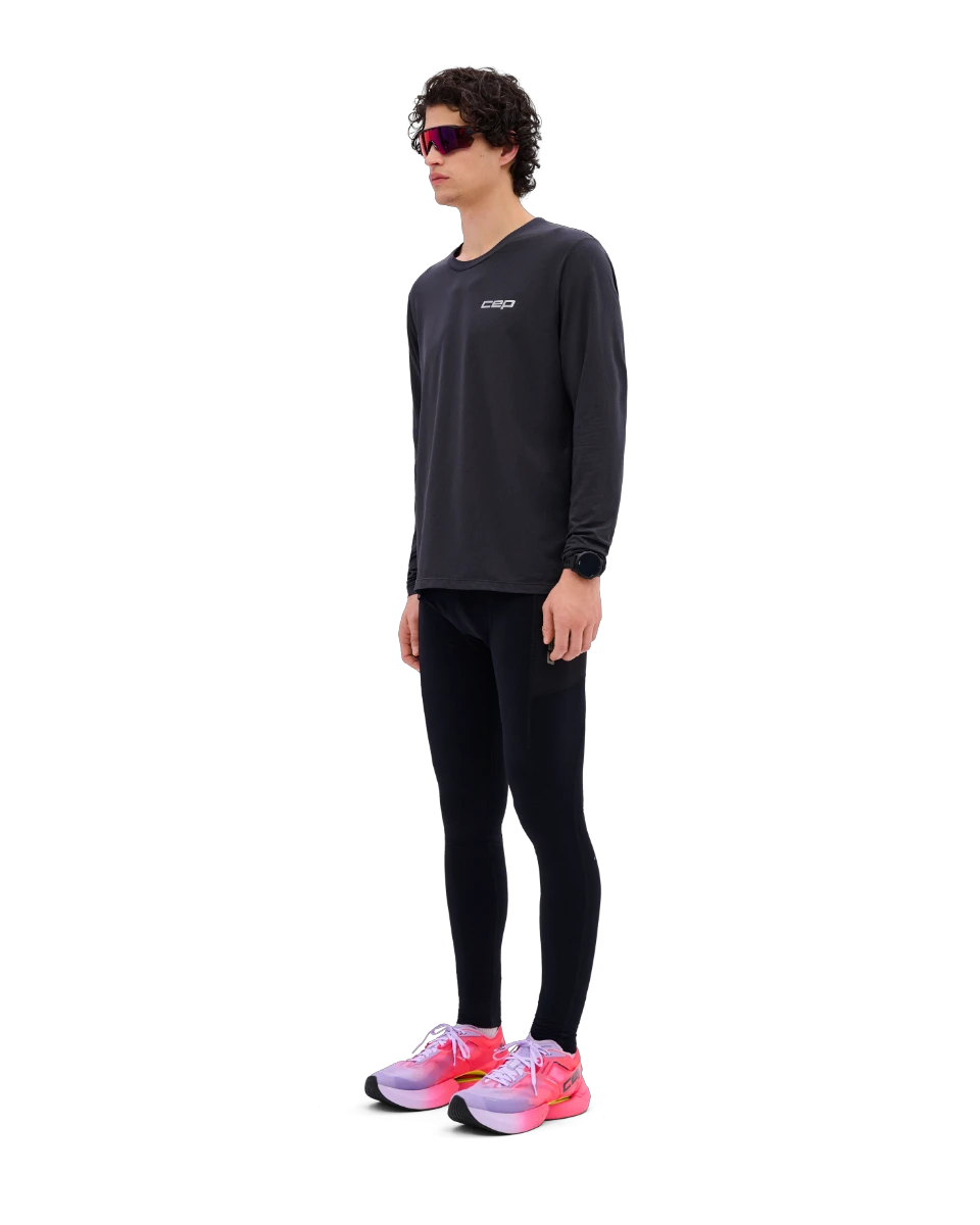 5. CEP - colanti compresie lungi de alergare barbati - Pro Run Tights Cargo - black